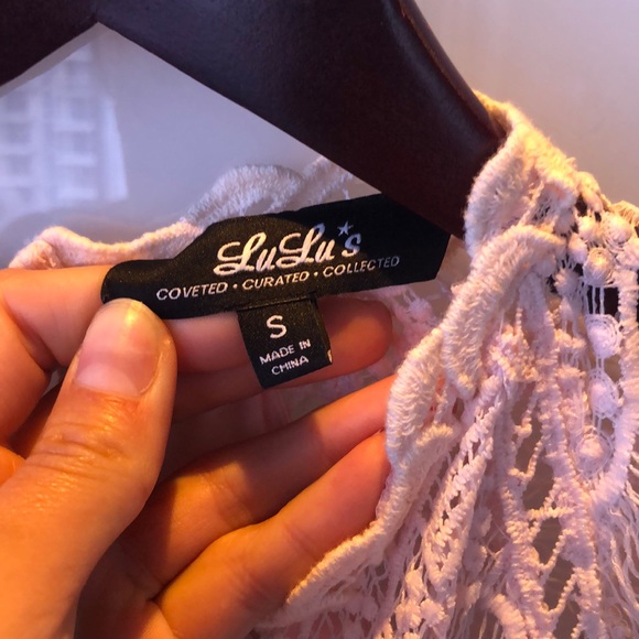 🎀 Lulu’s Hey Doll Blush Pink Lace Shift Dress - Picture 7 of 8